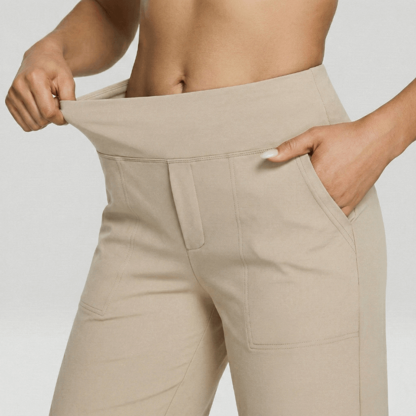 Stretch High-Waist Business Casual Pants - Beige