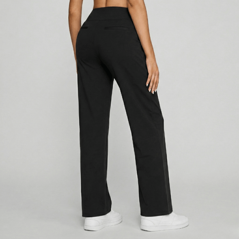 Stretch High-Waist Business Casual Pants - Black