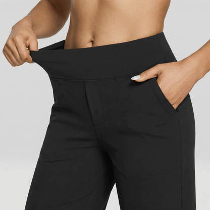Stretch High-Waist Business Casual Pants - Black