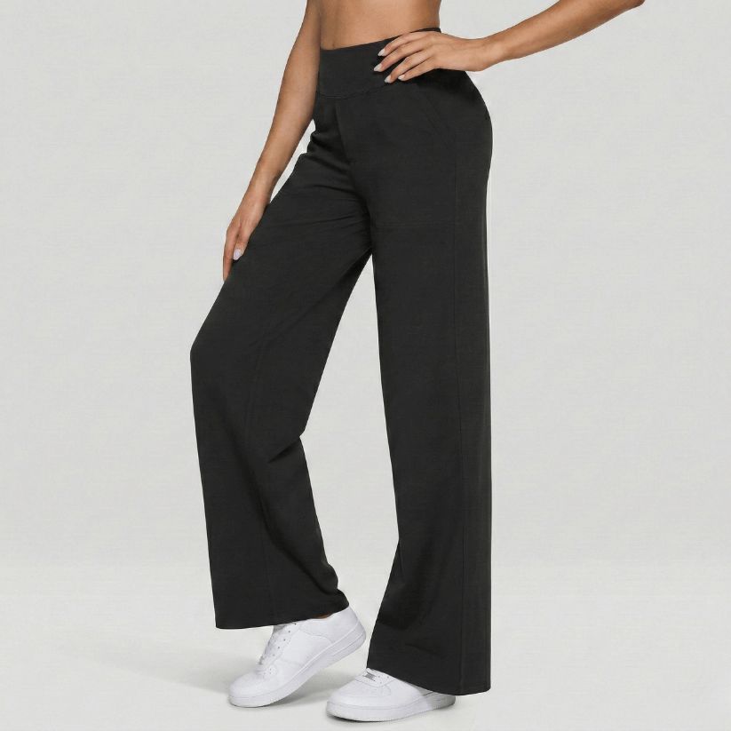 Stretch High-Waist Business Casual Pants - Black