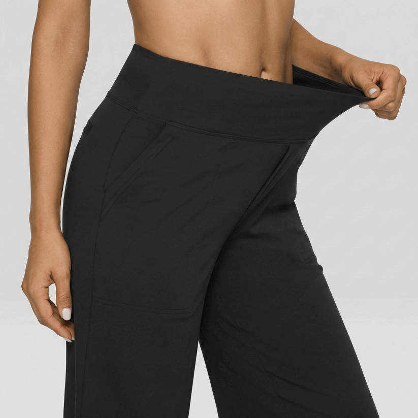 Stretch High-Waist Business Casual Pants - Black
