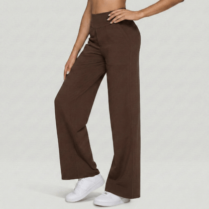 Stretch High-Waist Business Casual Pants - Brown