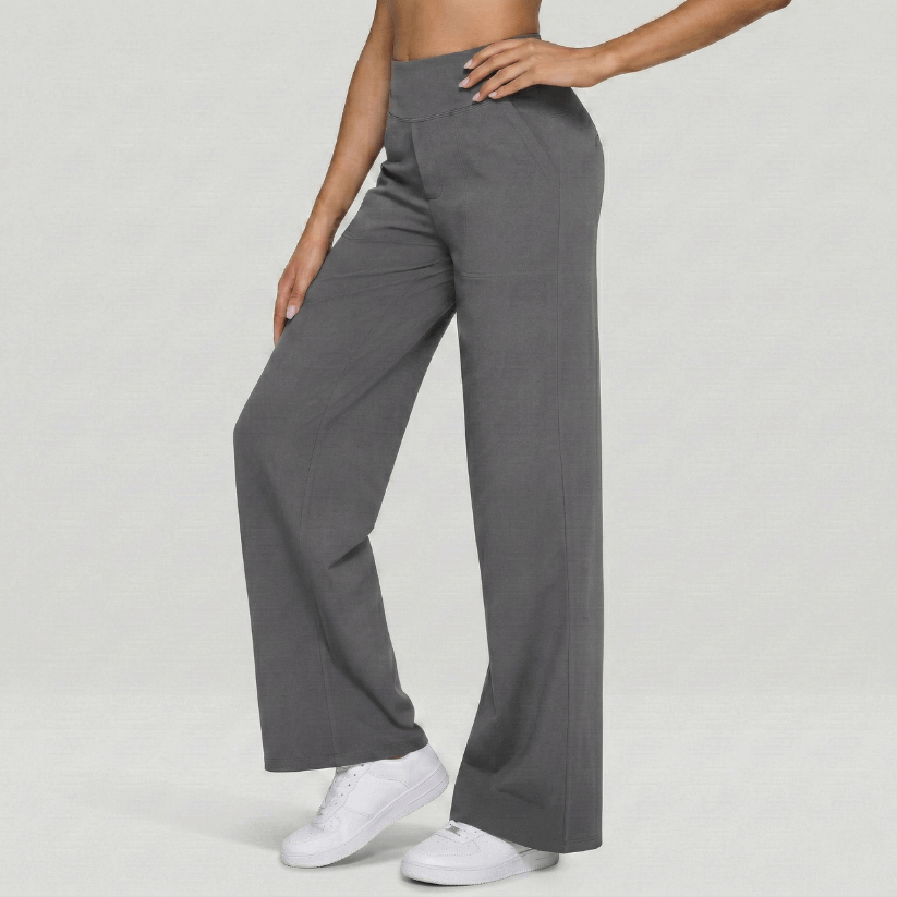 Stretch High-Waist Business Casual Pants - Gray