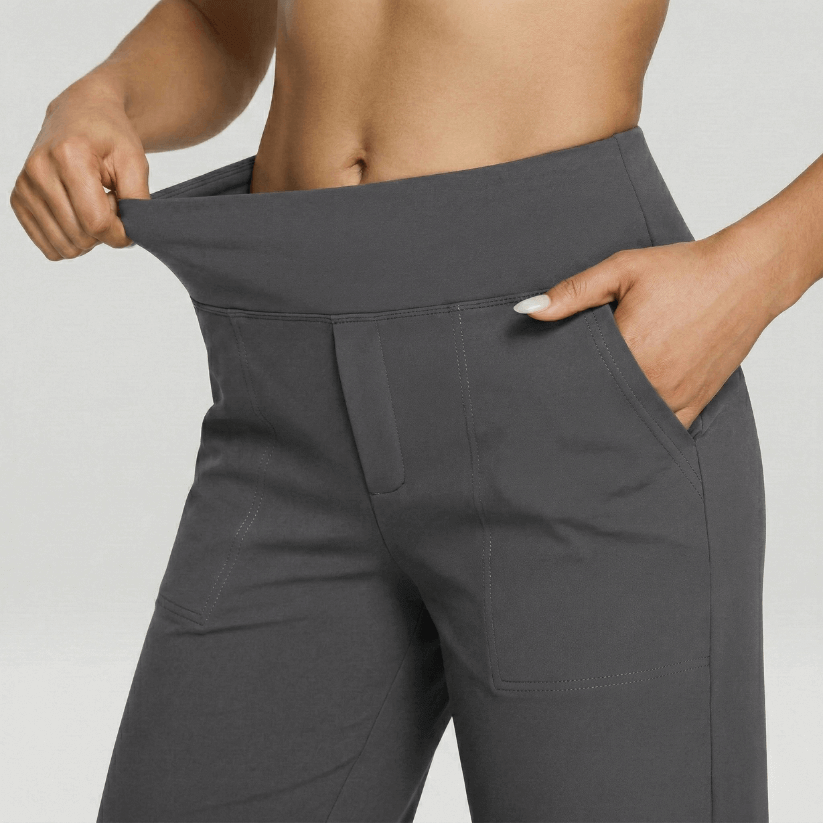 Stretch High-Waist Business Casual Pants - Gray