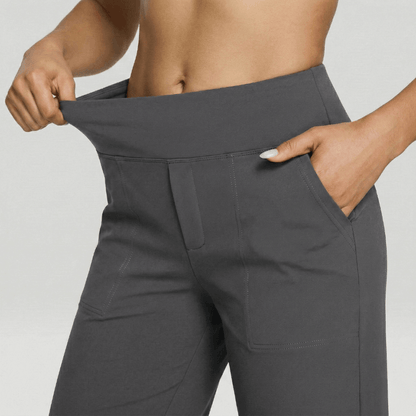 Stretch High-Waist Business Casual Pants - Gray