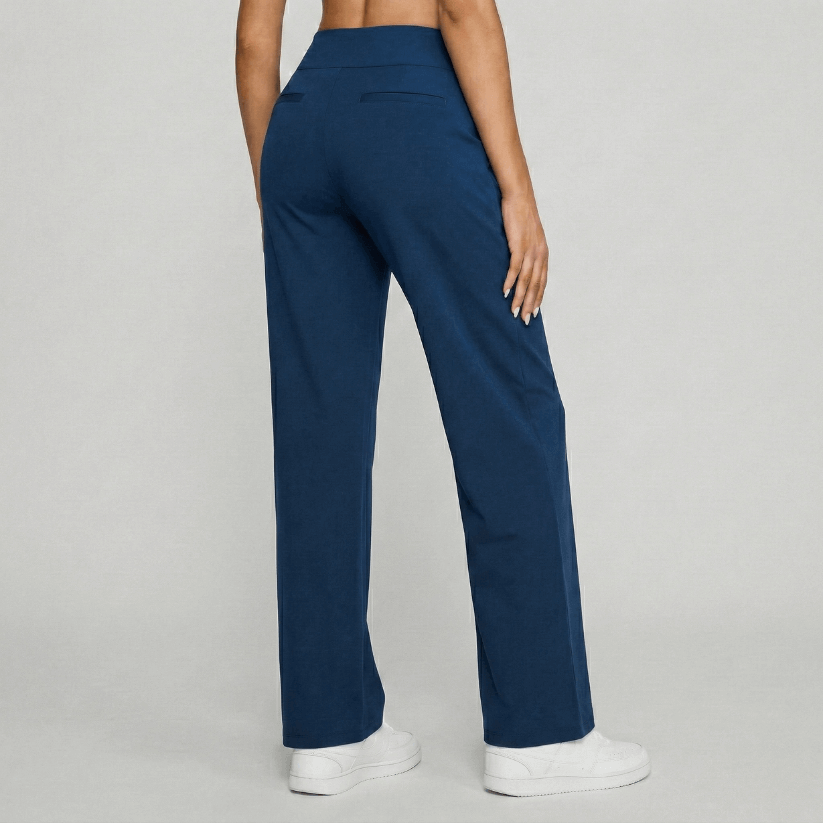 Stretch High-Waist Business Casual Pants - Blue Sapphire