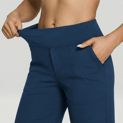 Stretch High-Waist Business Casual Pants - Blue Sapphire