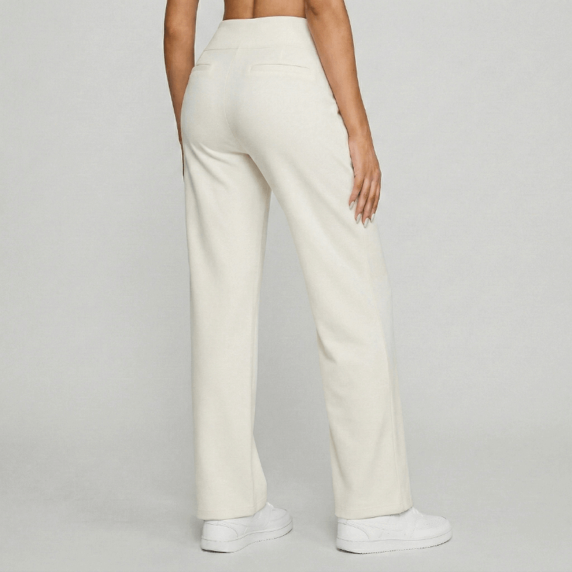 Stretch High-Waist Business Casual Pants - White